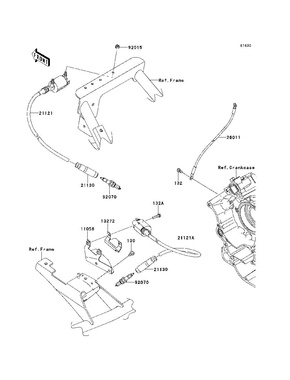 Ignition System Diagram and Parts List for KRT800BEF 2014 Kawasaki Lawn Tractor Accessories