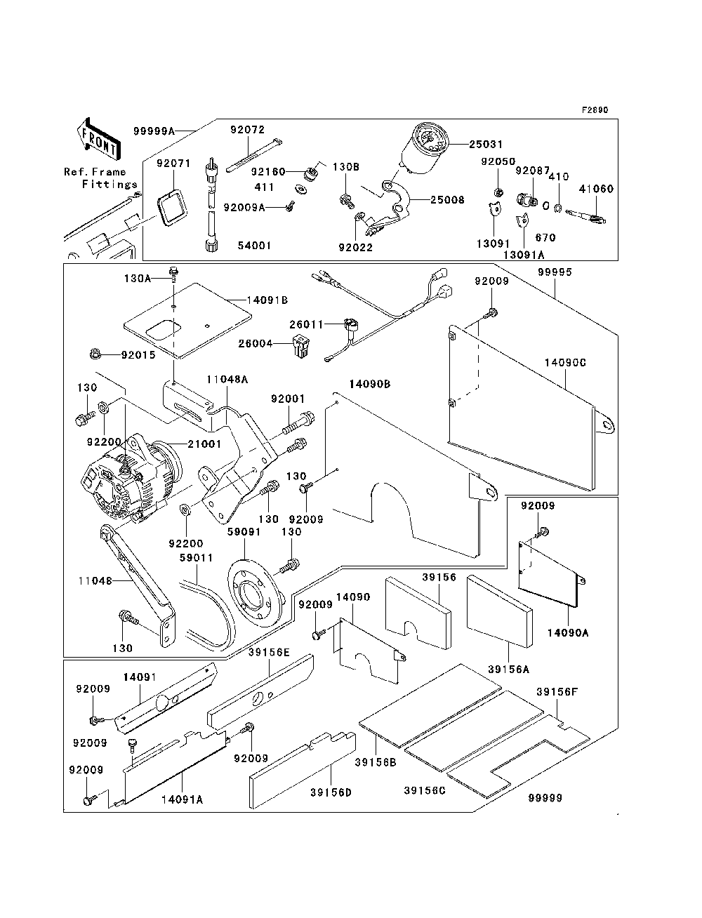 Optional Parts Diagram and Parts List for KAF620G7F 2007 & Prior Kawasaki Lawn Tractor Accessories