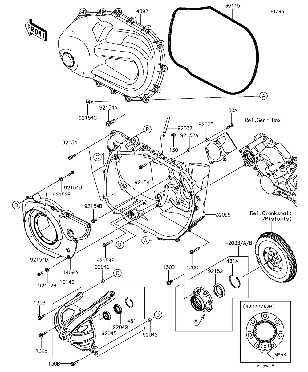 Converter Cover Diagram and Parts List for KAF820BHF 2017 Kawasaki Lawn Tractor Accessories