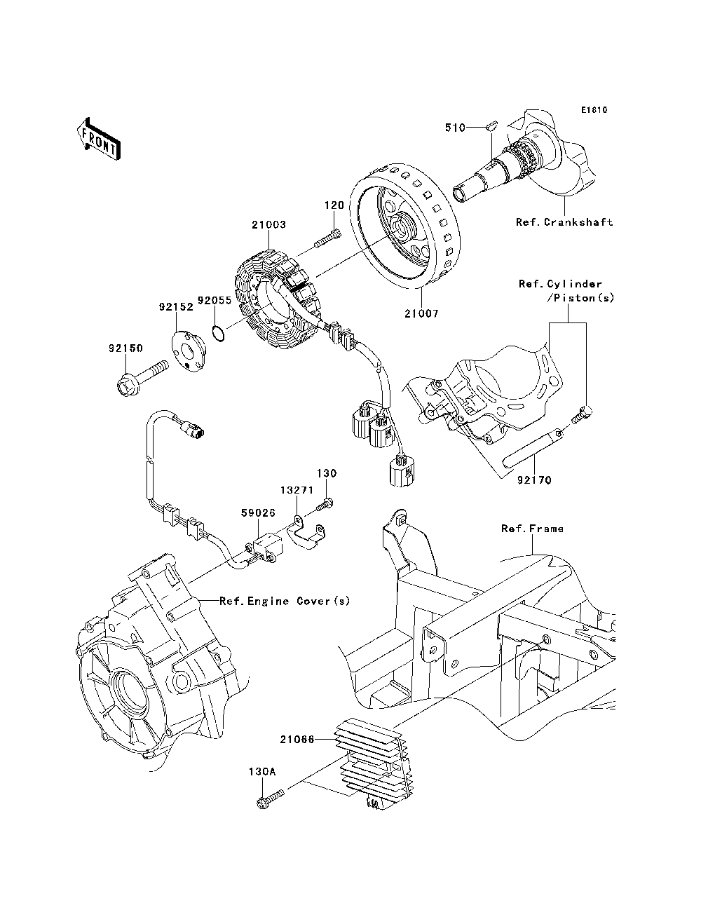 Generator Diagram and Parts List for KRF750RCS 2012 Kawasaki Lawn Tractor Accessories