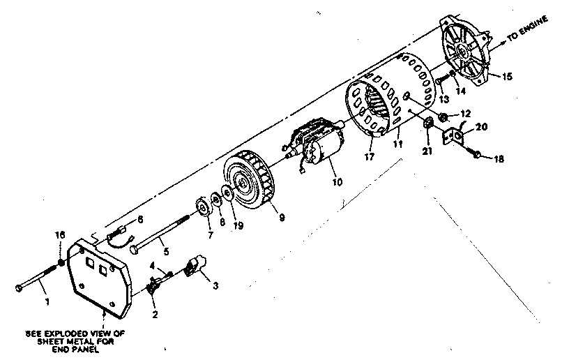Stator assembly Diagram and Parts List for FA210D-1MP  Kawasaki Generator