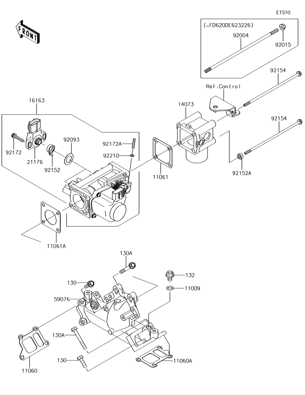 Throttle Diagram and Parts List for KAF620VGF 2016 Kawasaki Lawn Tractor Accessories
