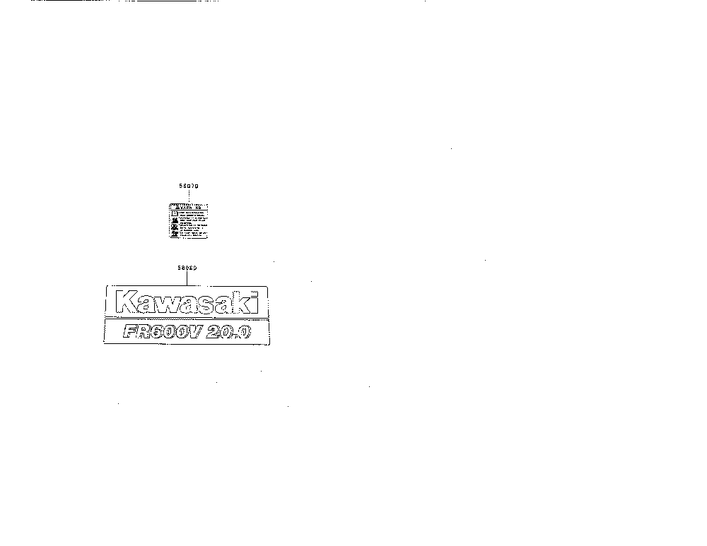 Label Diagram and Parts List for FR600V-AS05  Kawasaki Engine