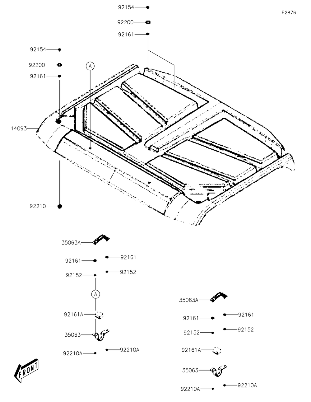 Sun Top Diagram and Parts List for KAF700CMFNN 2021 Kawasaki Lawn Tractor Accessories