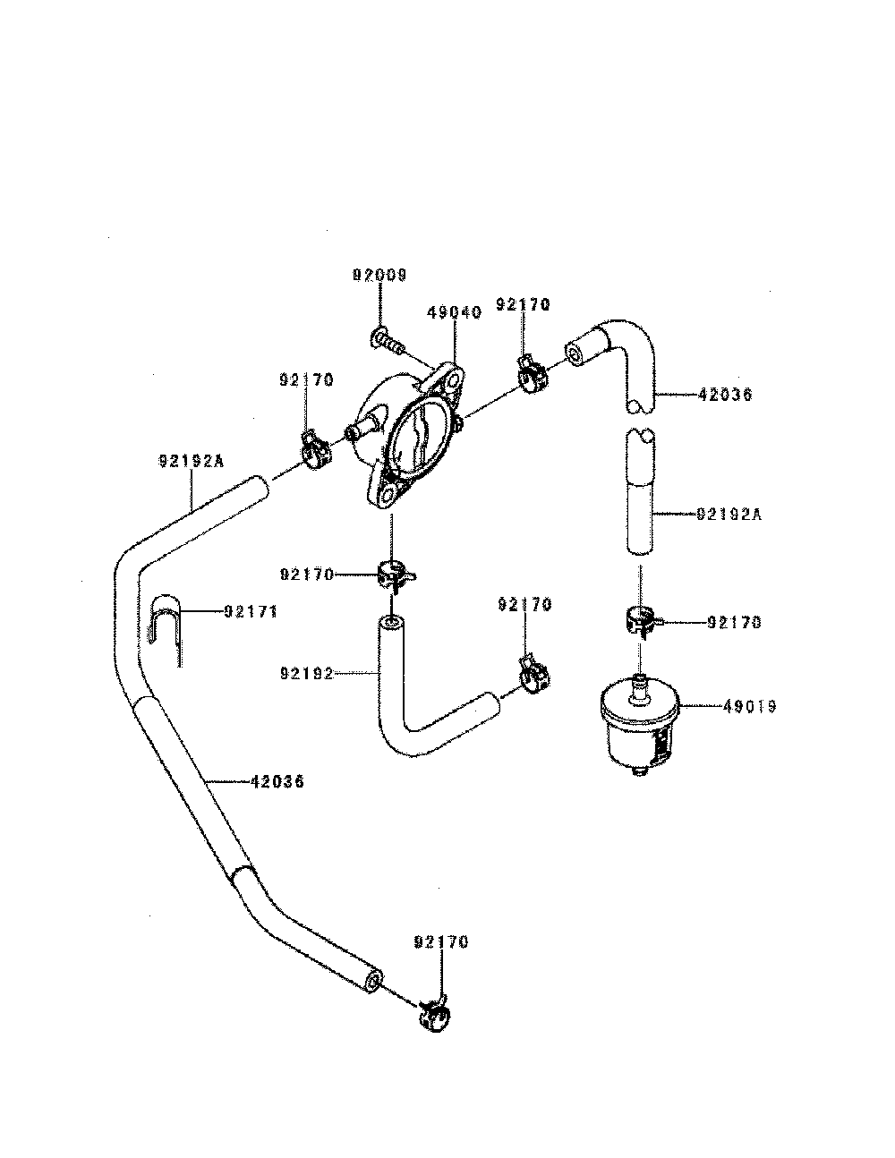 Fuel tank/fuel-valve Diagram and Parts List for FR730V-DS04  Kawasaki Engine