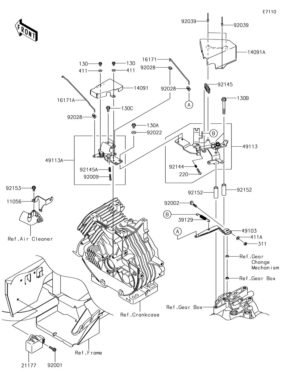 Control Diagram and Parts List for KAF400KJF 2018 Kawasaki Lawn Tractor Accessories