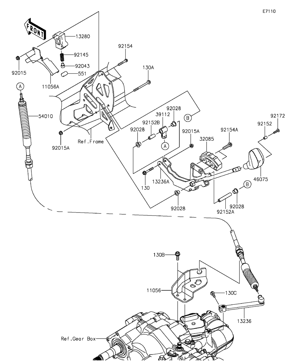 Control Diagram and Parts List for KAF820FGF 2016 Kawasaki Lawn Tractor Accessories