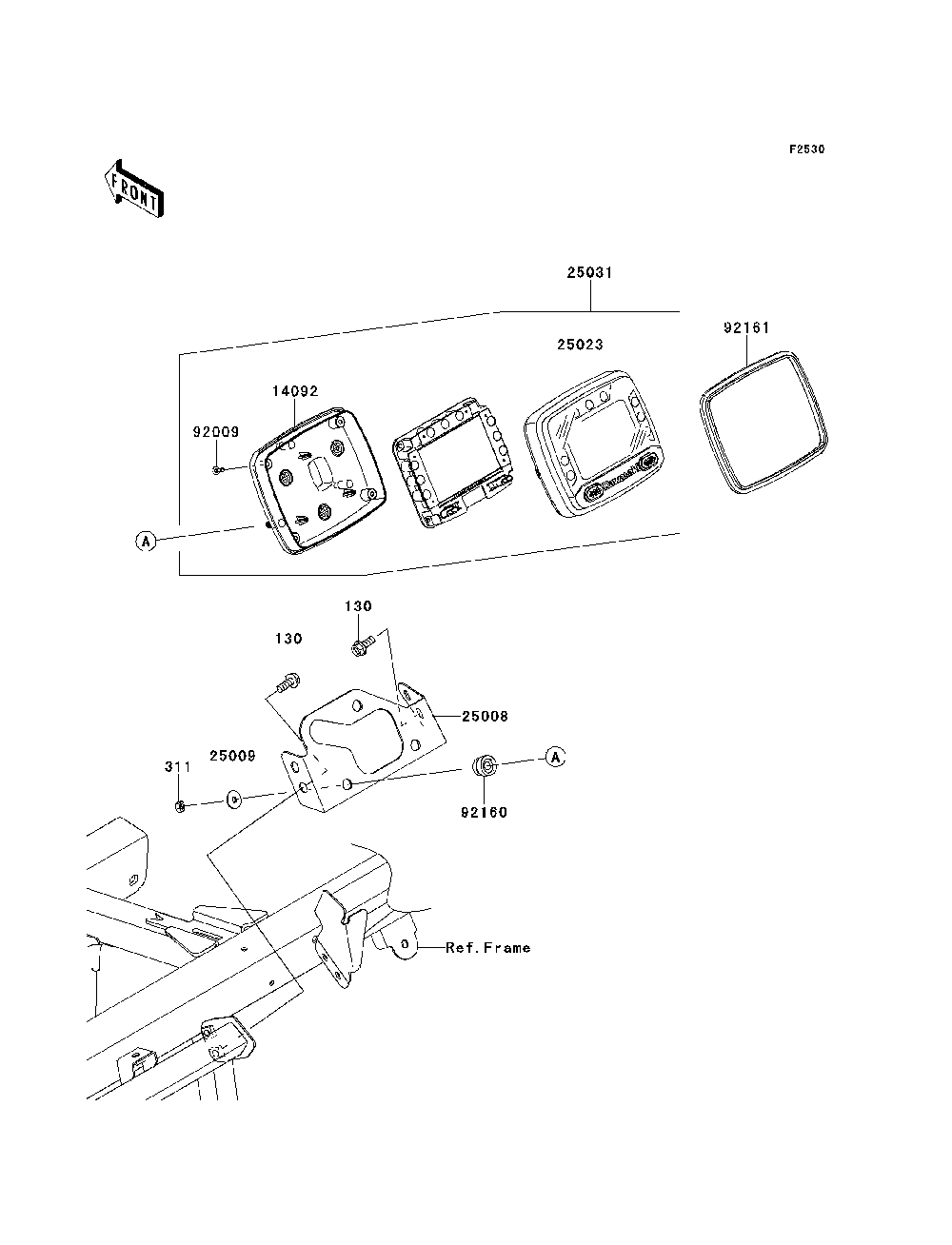 Meter Diagram and Parts List for KRF750RDF 2013 Kawasaki Lawn Tractor Accessories