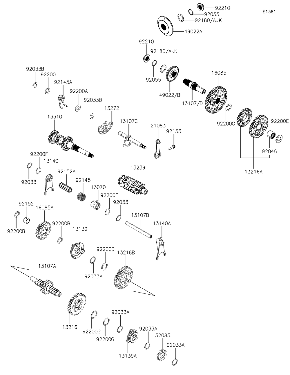 Transmission Diagram and Parts List for KAF700DNFNN 2022 Kawasaki Lawn Tractor Accessories