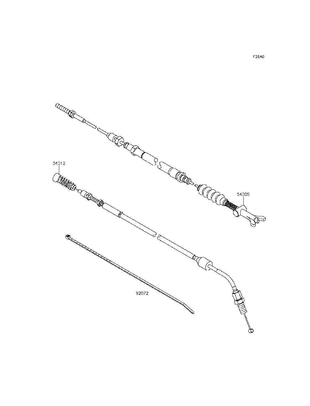 Cables Diagram and Parts List for KRF800DFF 2015 Kawasaki Lawn Tractor Accessories