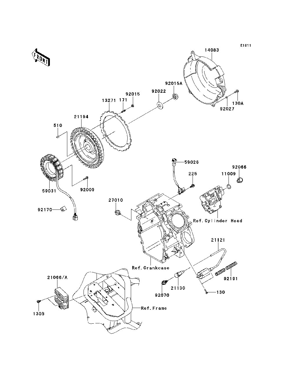 Generator/Ignition Coil Diagram and Parts List for KAF620PDF 2013 Kawasaki Lawn Tractor Accessories