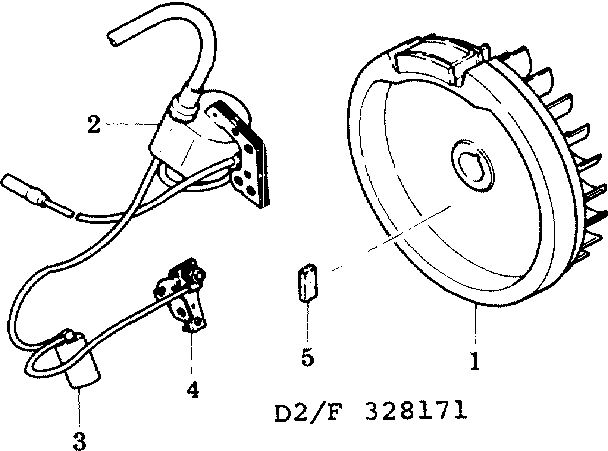 Ignition coil Diagram and Parts List for FA130D-1MP  Kawasaki Generator