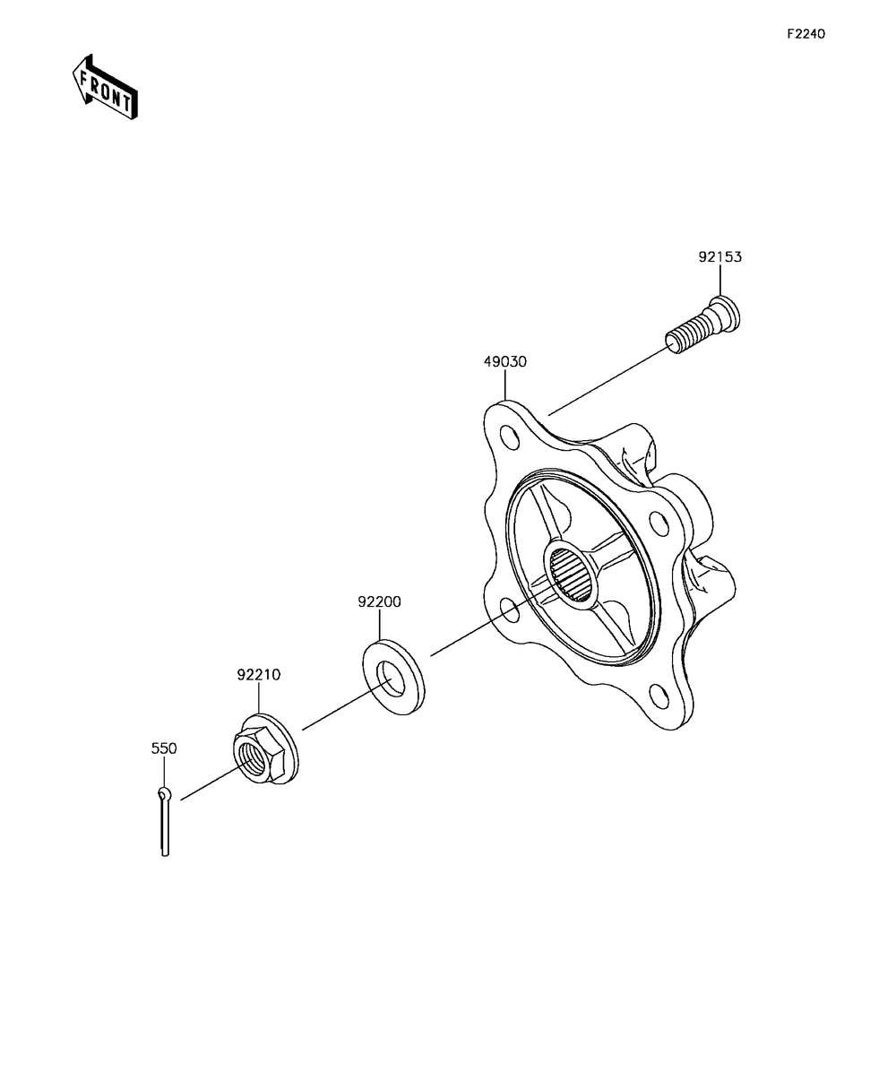 Rear Hubs/Brakes Diagram and Parts List for KAF1000CHF 2017 Kawasaki Lawn Tractor Accessories