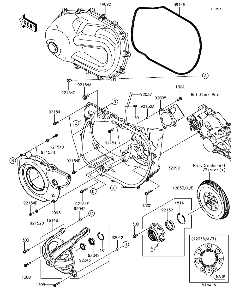 Converter Cover Diagram and Parts List for KAF820FHF 2017 Kawasaki Lawn Tractor Accessories