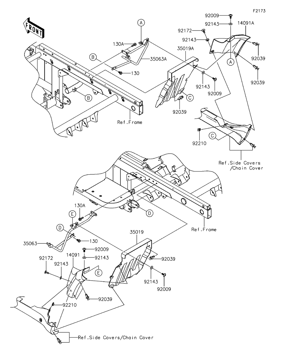 Flap Diagram and Parts List for KAF620RFF 2015 Kawasaki Lawn Tractor Accessories