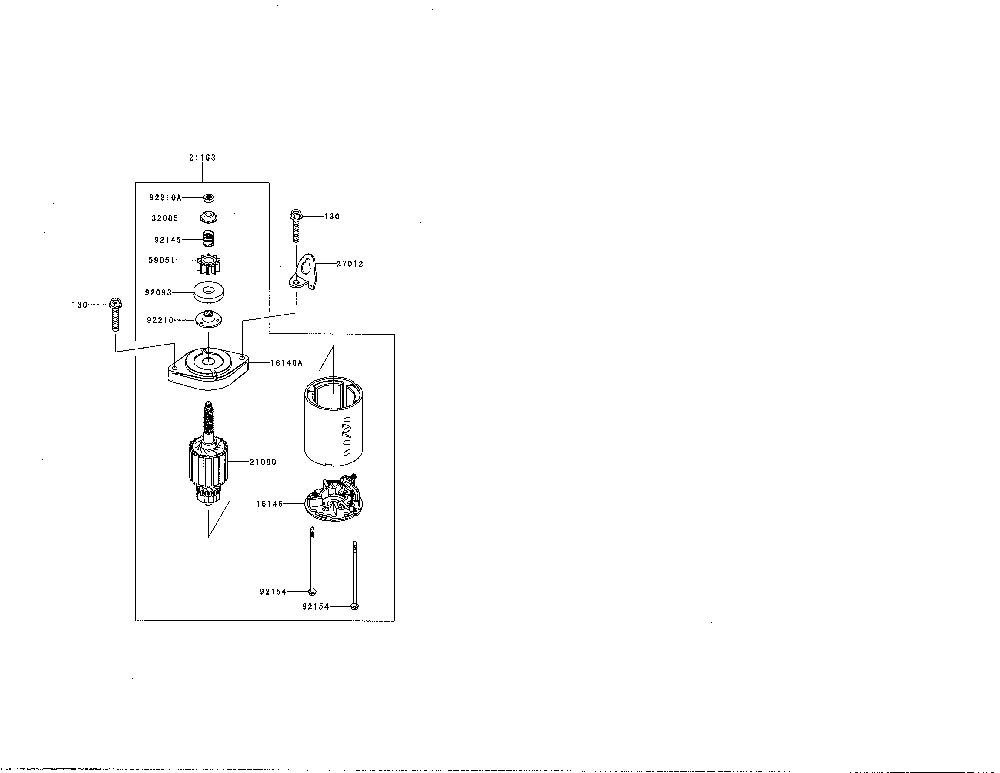 Starter Diagram and Parts List for FR691V-AS07  Kawasaki Engine
