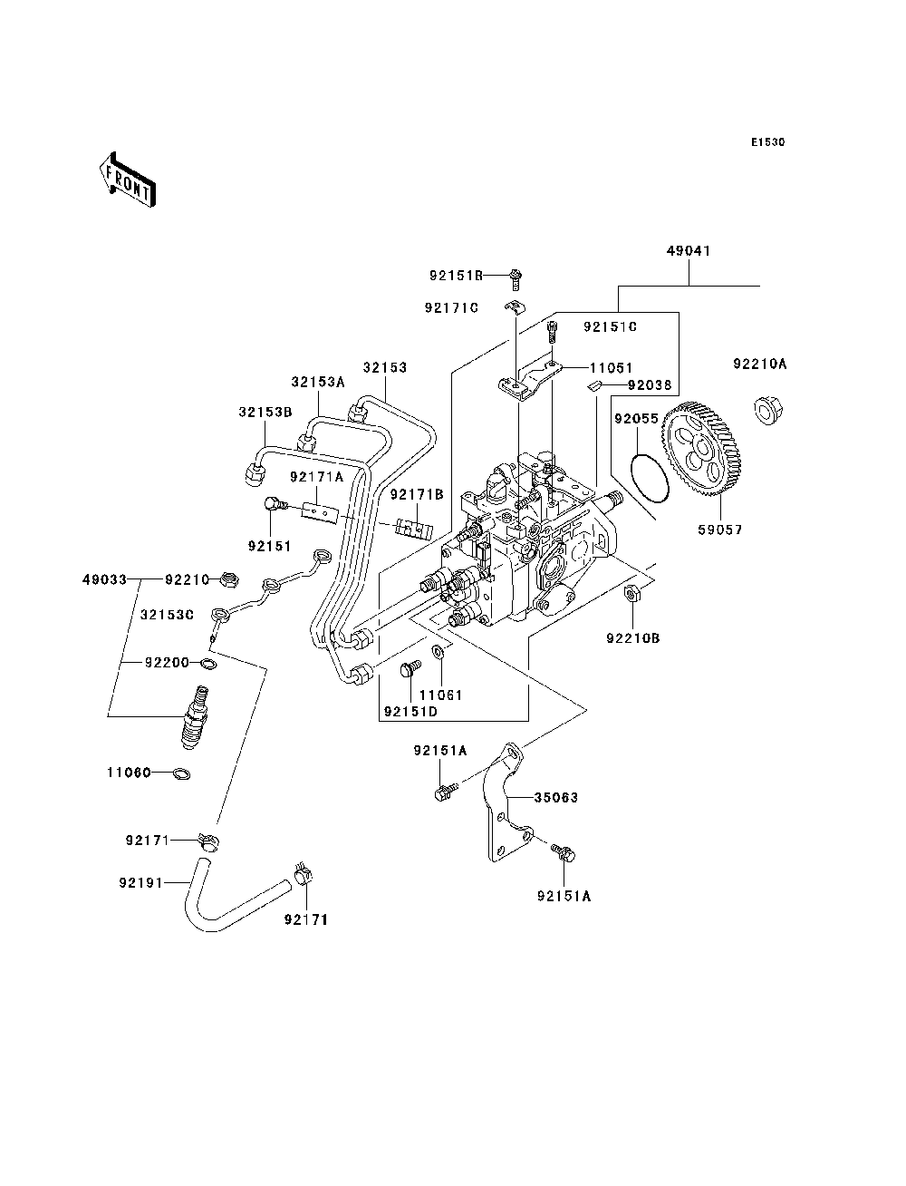 Fuel Injection Diagram and Parts List for KAF950D8F 2008 Kawasaki Lawn Tractor Accessories