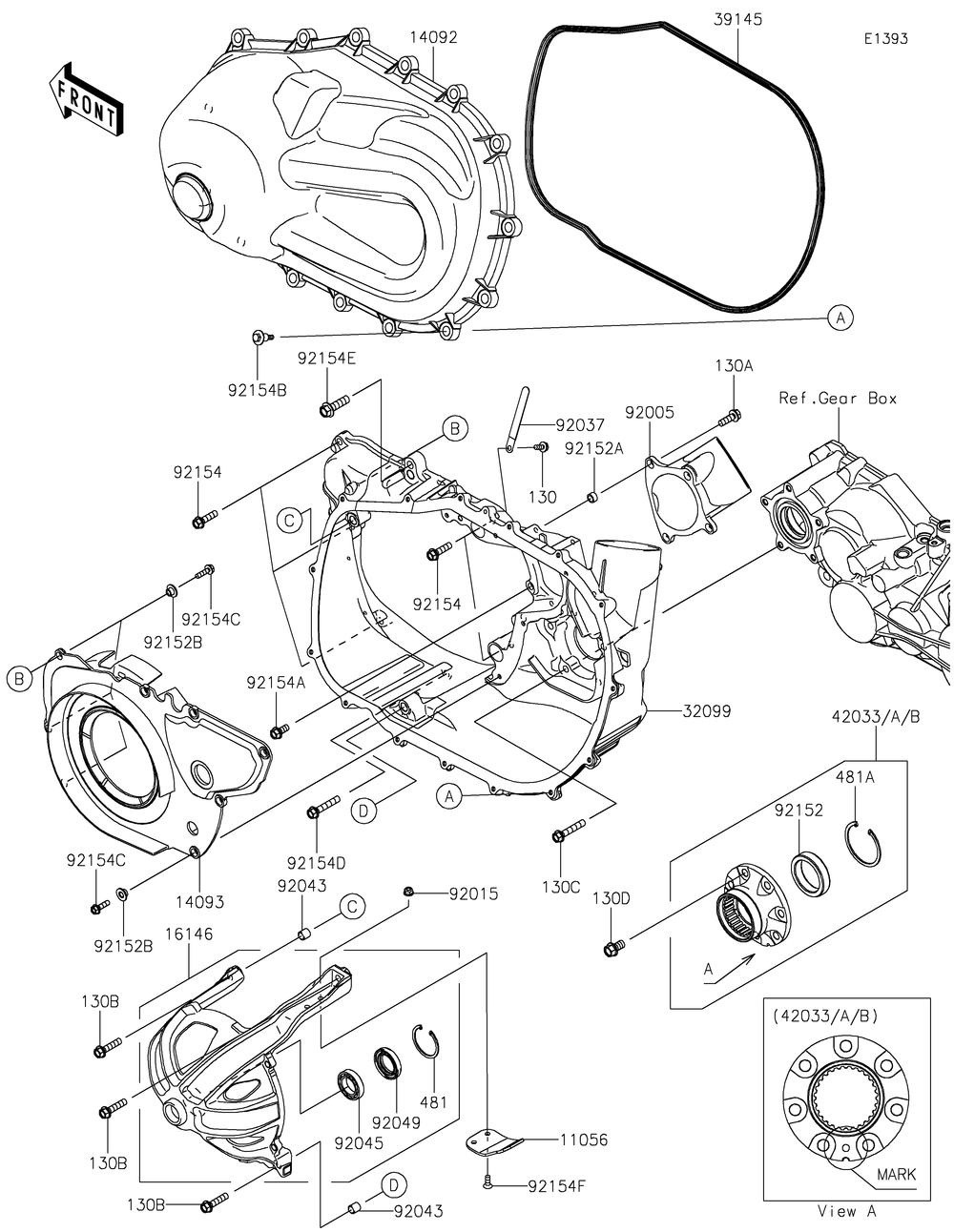 Converter Cover Diagram and Parts List for KAF1000AMFNN 2021 Kawasaki Lawn Tractor Accessories