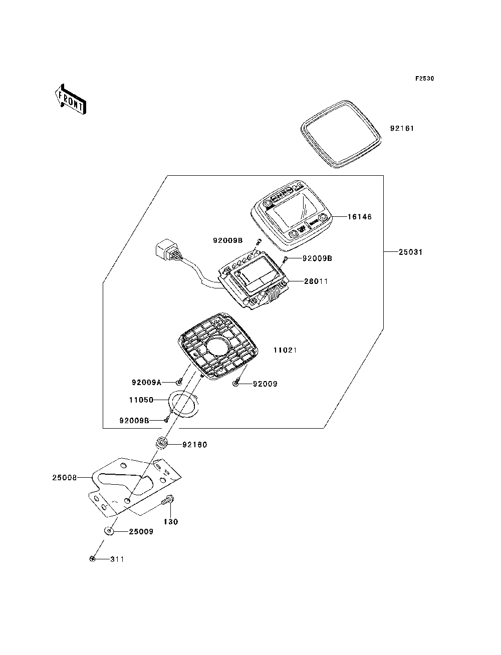 Meter Diagram and Parts List for KRF750RCS 2012 Kawasaki Lawn Tractor Accessories