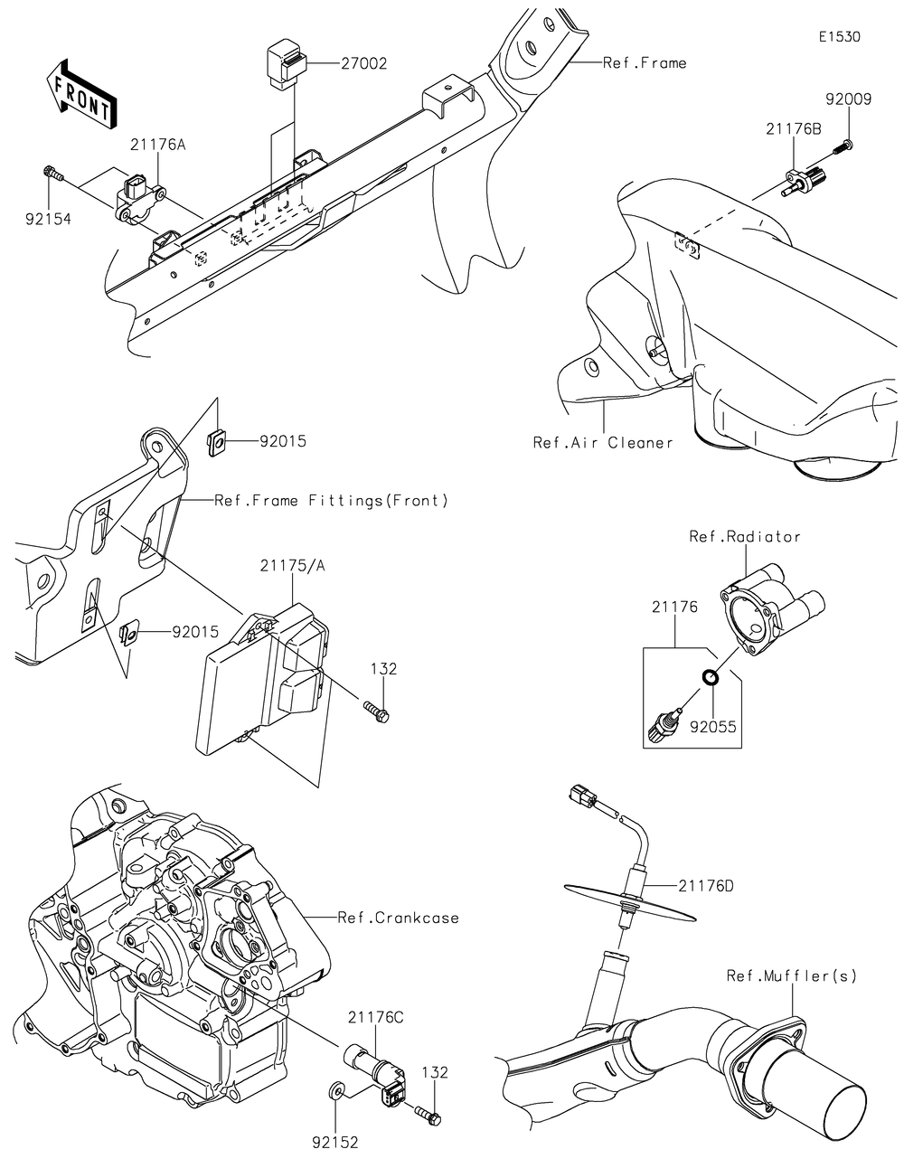 Fuel Injection Diagram and Parts List for KRF800GKF 2019 Kawasaki Lawn Tractor Accessories