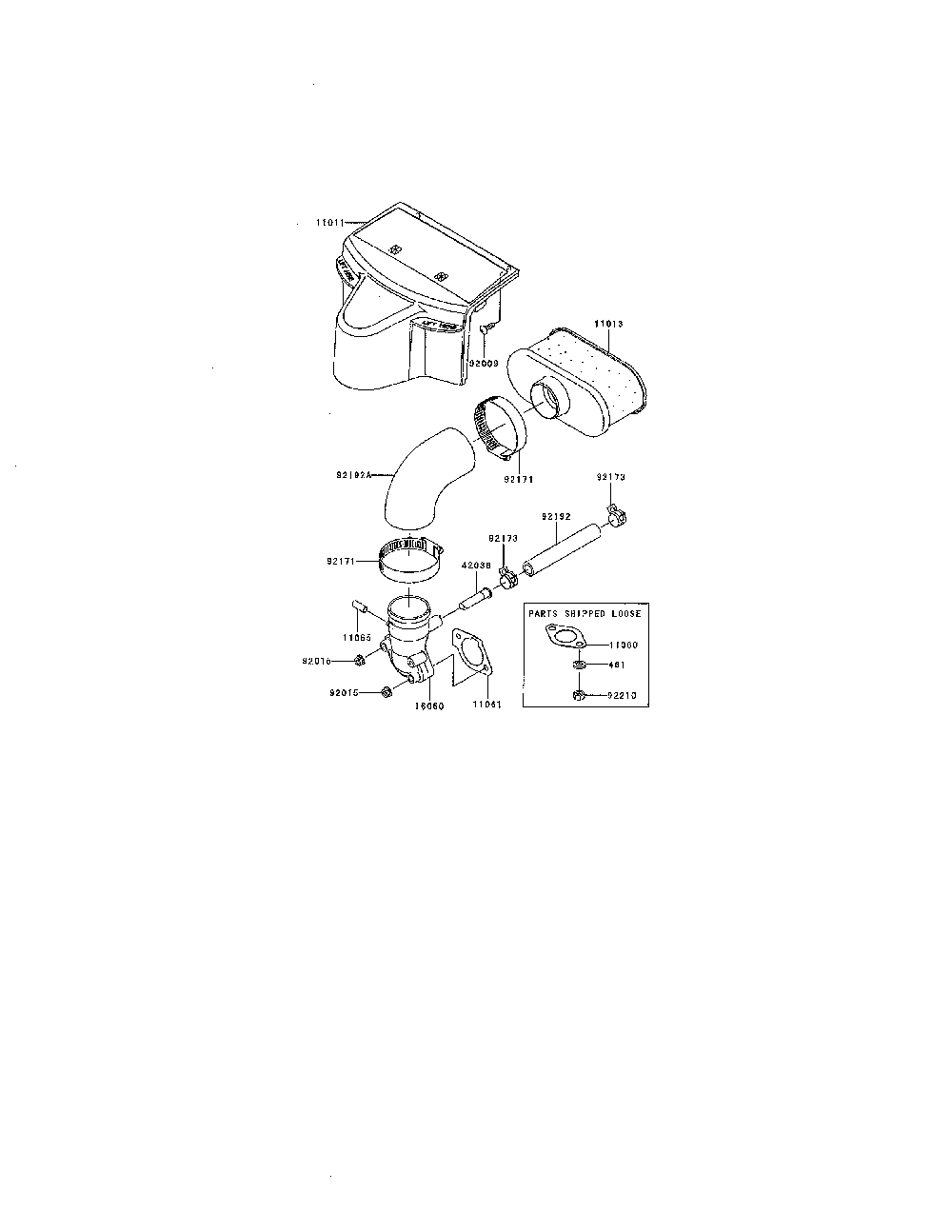 Air filter/muffler Diagram and Parts List for 752SFR600S06  Kawasaki Engine