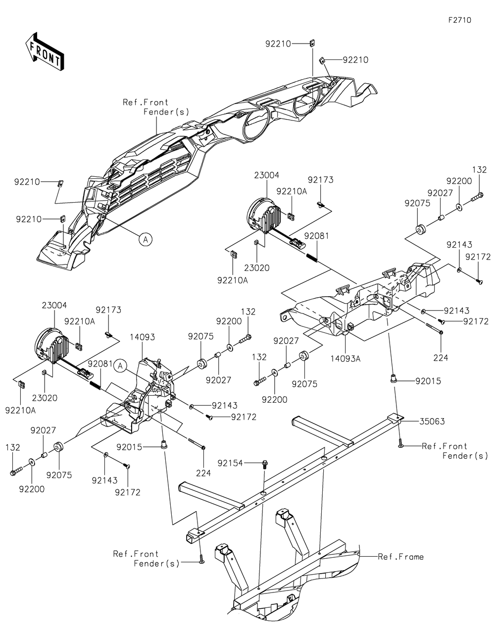 Headlight Diagram and Parts List for KRF800GMFNN 2021 Kawasaki Lawn Tractor Accessories