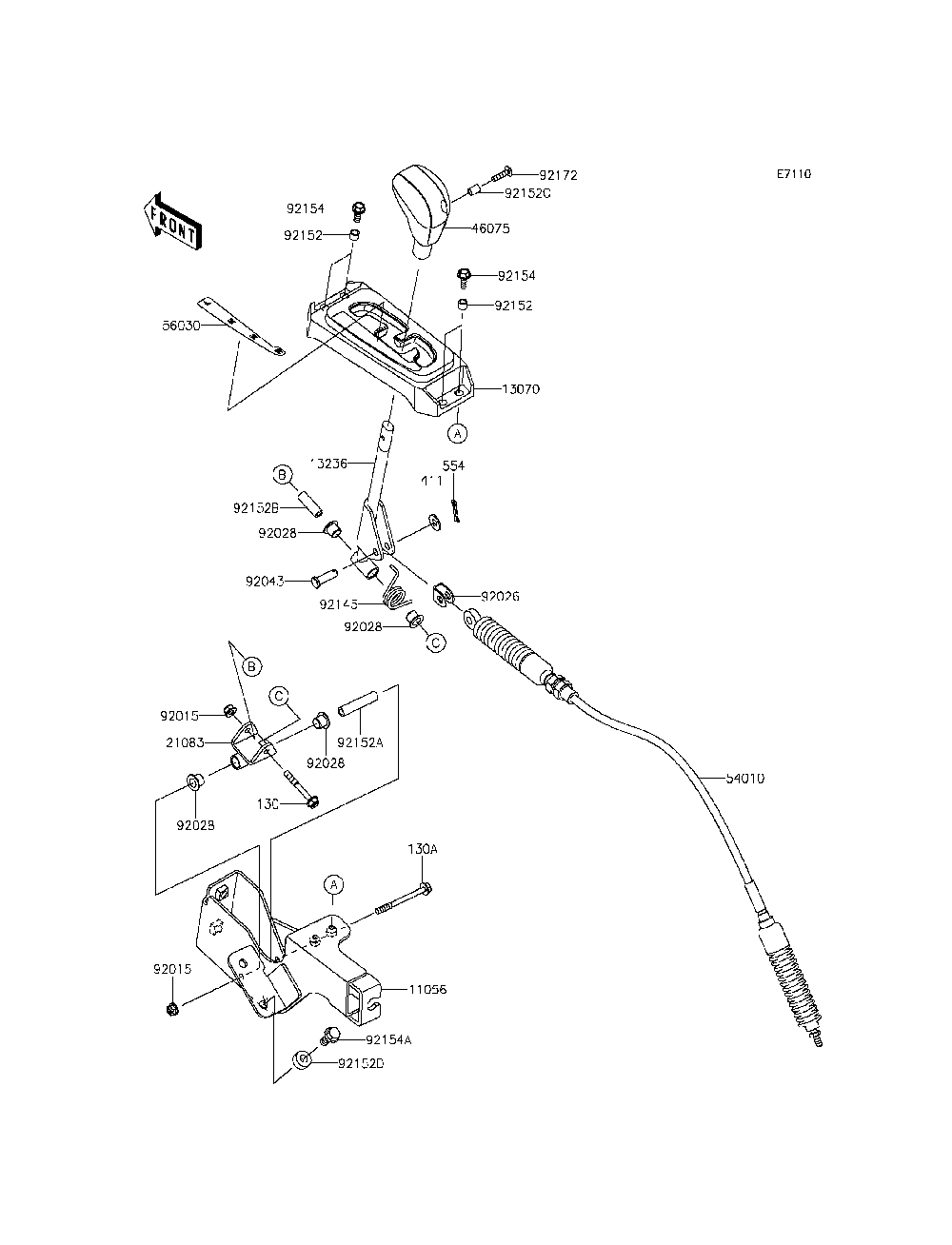 Control Diagram and Parts List for KRF800DFF 2015 Kawasaki Lawn Tractor Accessories