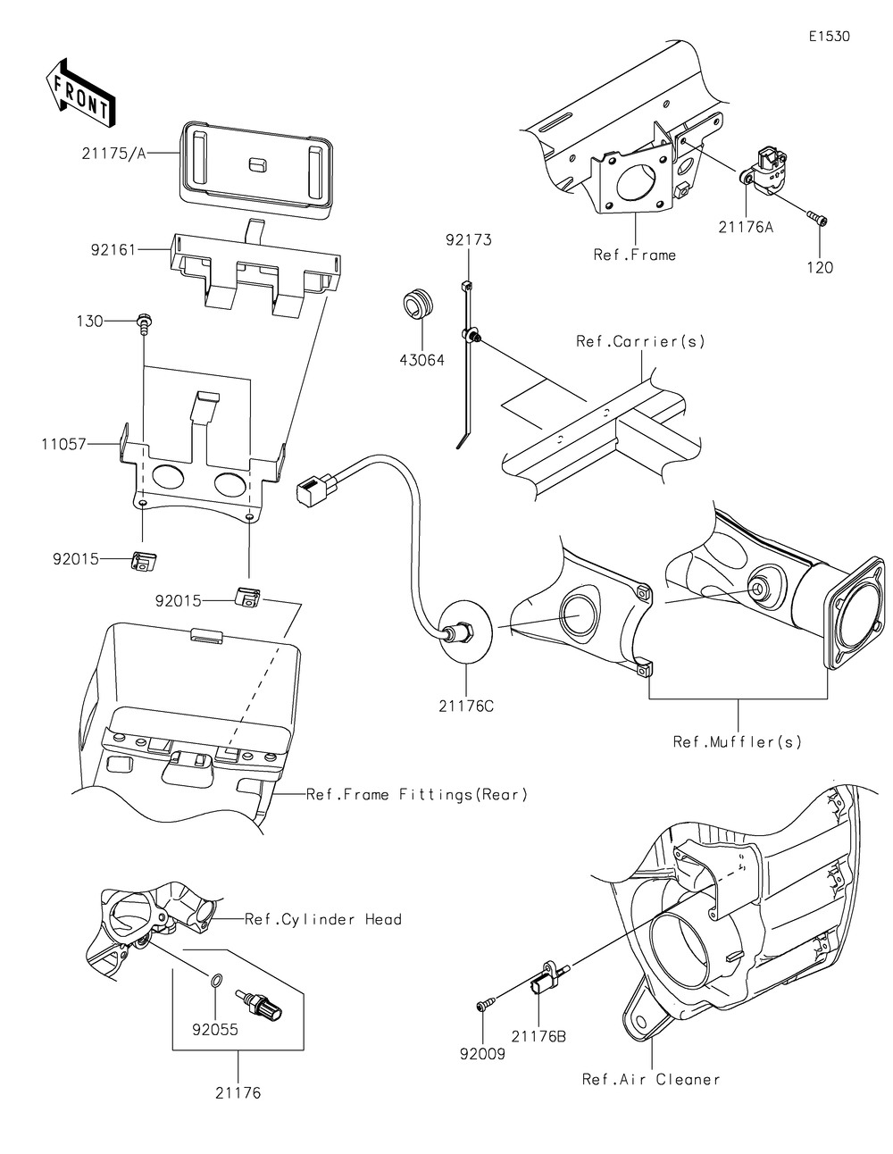 Fuel Injection Diagram and Parts List for KRF1000ALF 2020 Kawasaki Lawn Tractor Accessories
