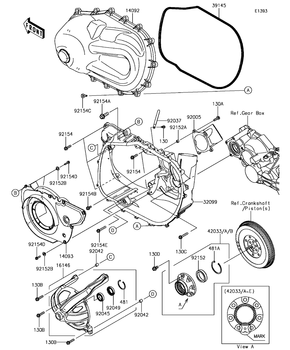 Converter Cover Diagram and Parts List for KAF820DHF 2017 Kawasaki Lawn Tractor Accessories