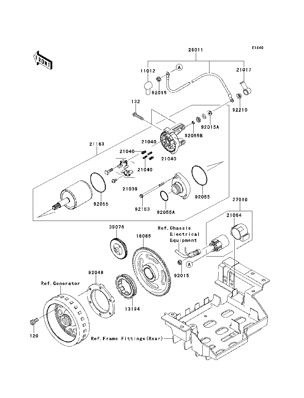 Starter Motor Diagram and Parts List for KRF750NCS 2012 Kawasaki Lawn Tractor Accessories