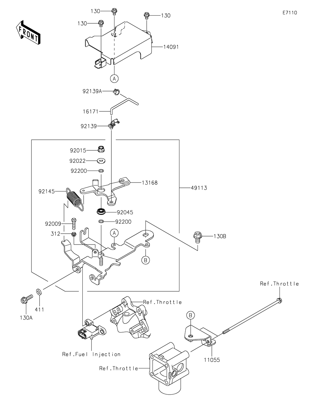 Control Diagram and Parts List for KAF620MLF 2020 Kawasaki Lawn Tractor Accessories