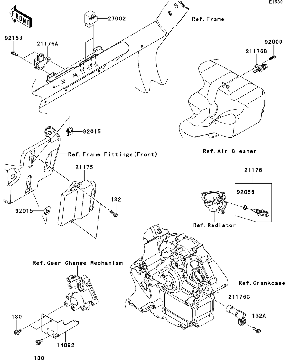 Fuel Injection Diagram and Parts List for KRT750DCF 2012 Kawasaki Lawn Tractor Accessories