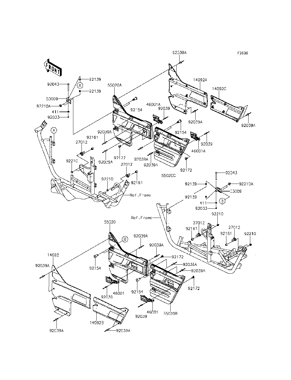 Door Diagram and Parts List for KRT800DFF 2015 Kawasaki Lawn Tractor Accessories