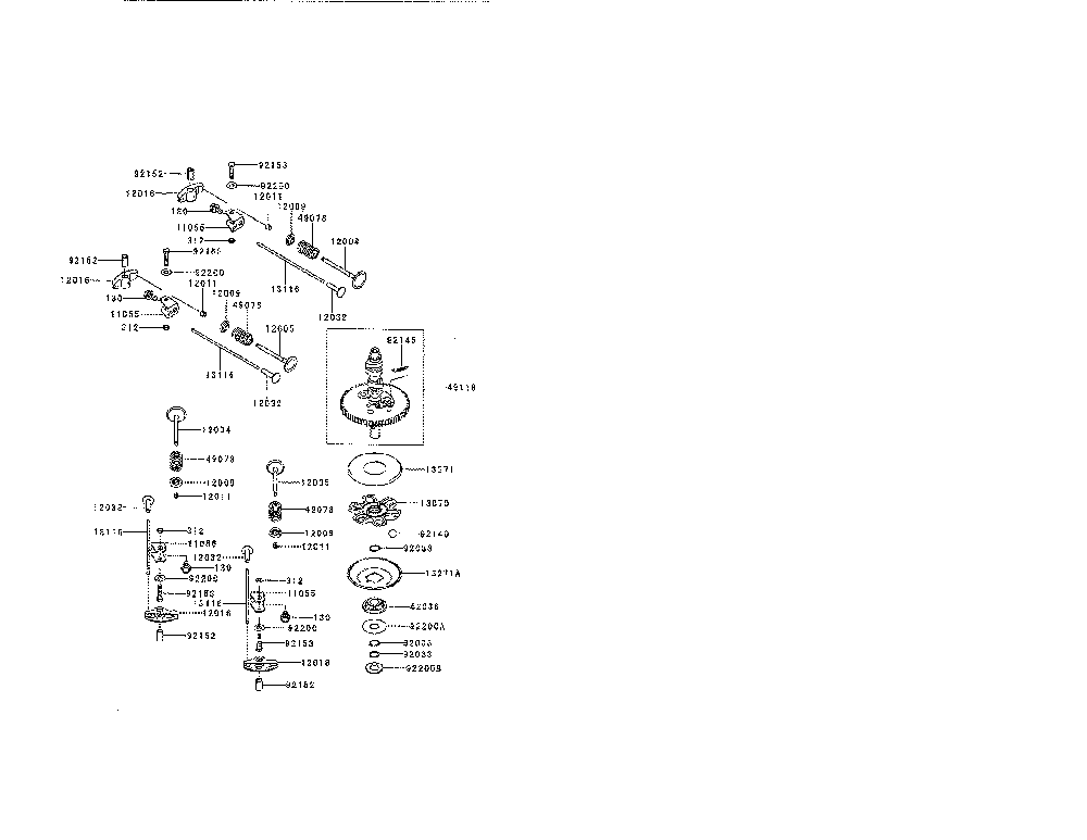 Valve/camshaft Diagram and Parts List for FR651V-AS08  Kawasaki Engine