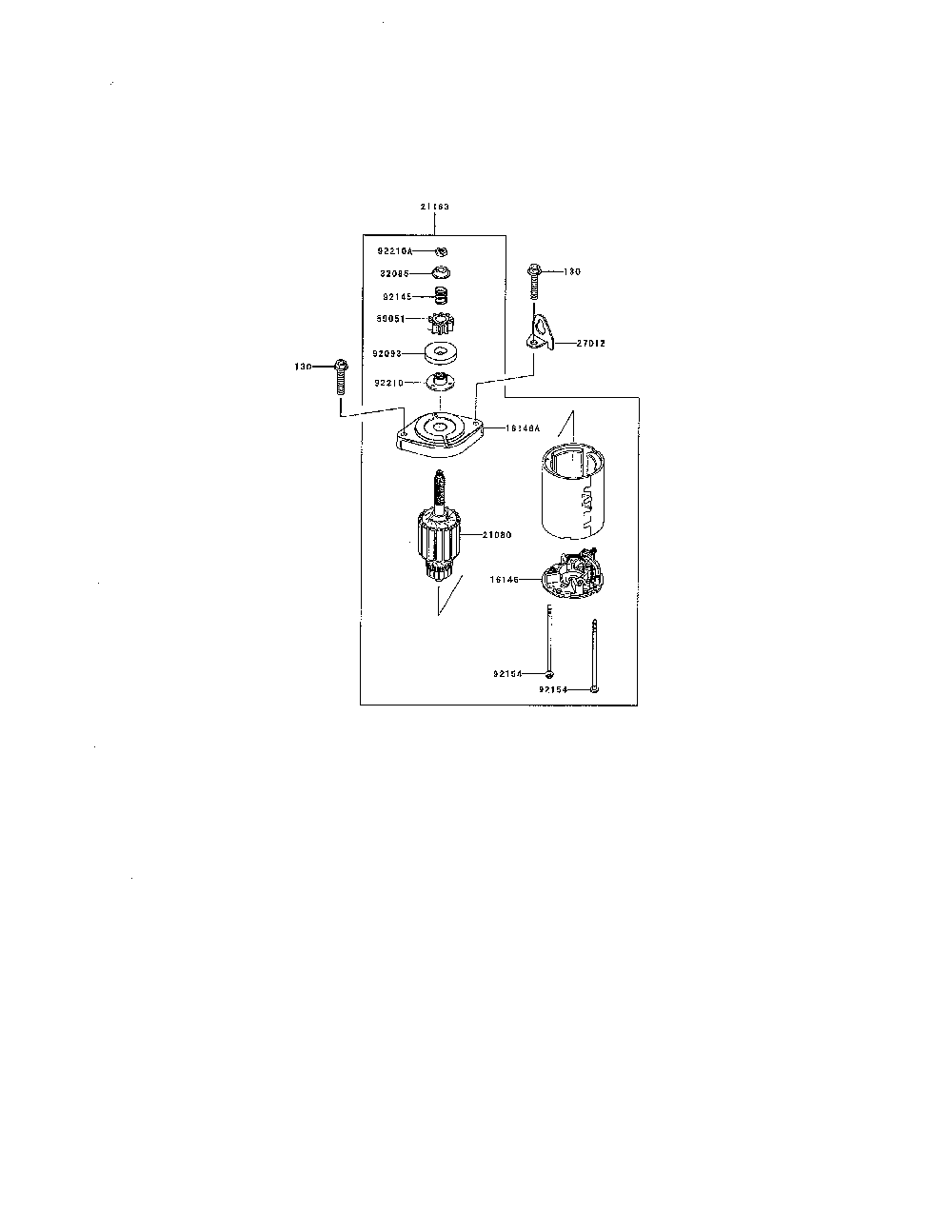 Starter Diagram and Parts List for 752SFR600S06  Kawasaki Engine