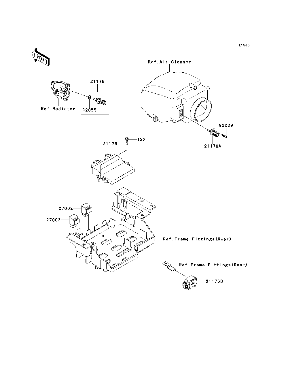 Fuel Injection Diagram and Parts List for KRF750RCS 2012 Kawasaki Lawn Tractor Accessories