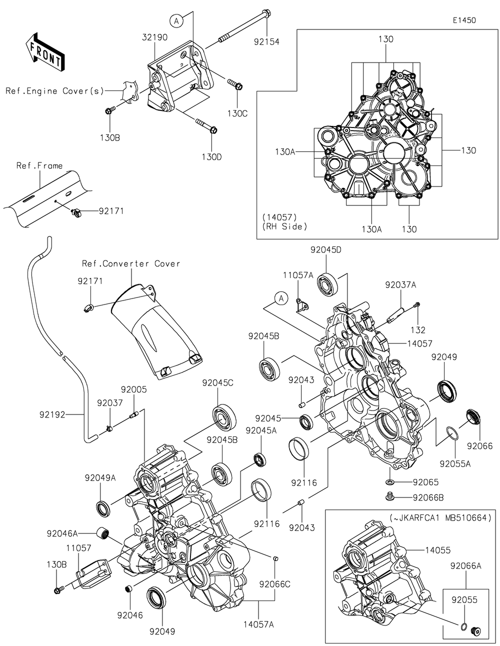 Gear Box Diagram and Parts List for KRF1000AMFNL 2021 Kawasaki Lawn Tractor Accessories