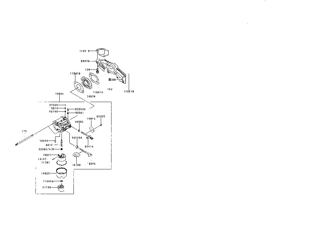 Carburetor Diagram and Parts List for FR730V-BS07  Kawasaki Engine