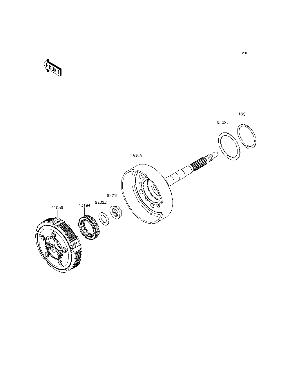 Clutch Diagram and Parts List for KRT800CFF 2015 Kawasaki Lawn Tractor Accessories