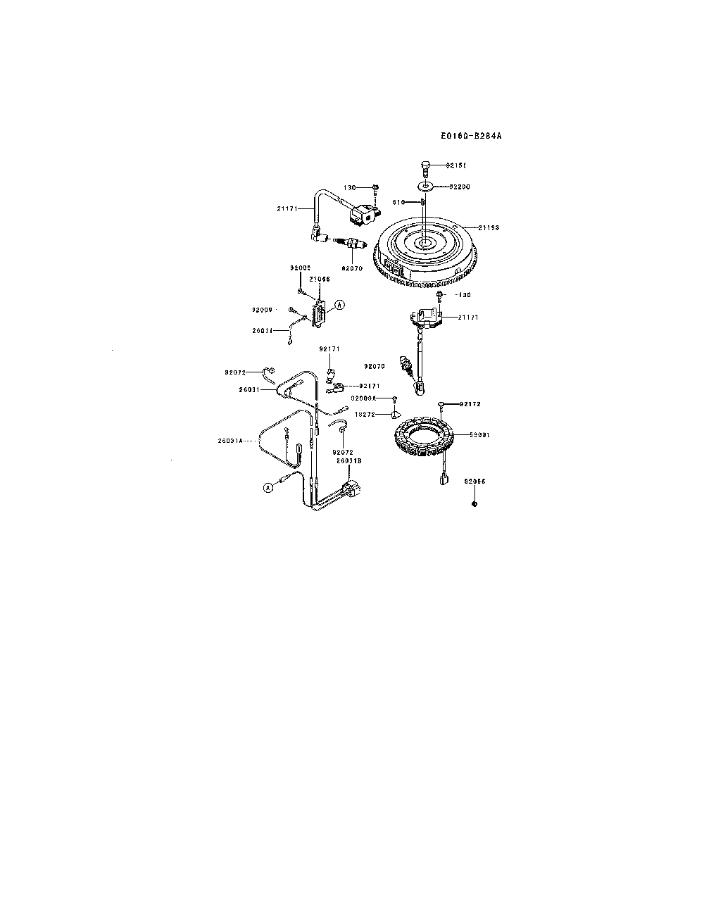 Electric equipment Diagram and Parts List for 752SFR600S06  Kawasaki Engine