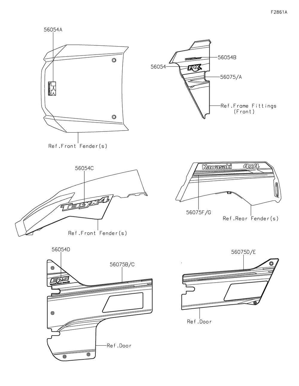 Decals(Black)(Fhf) Diagram and Parts List for KRT800FHF 2017 Kawasaki Lawn Tractor Accessories