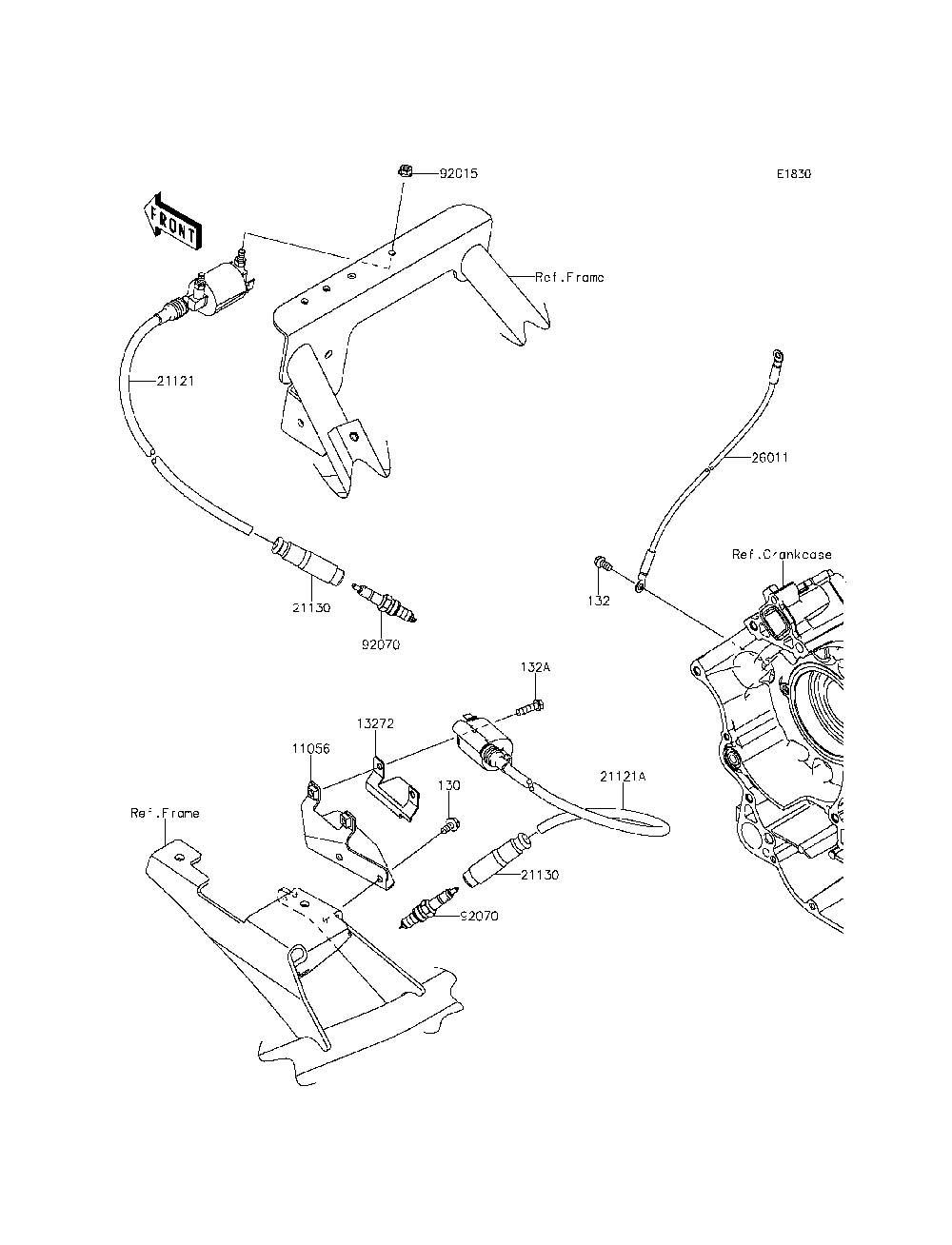Ignition System Diagram and Parts List for KRF800CEF 2014 Kawasaki Lawn Tractor Accessories