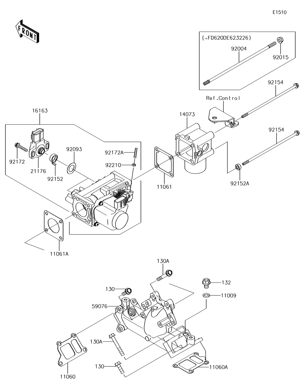 Throttle Diagram and Parts List for KAF620SGF 2016 Kawasaki Lawn Tractor Accessories