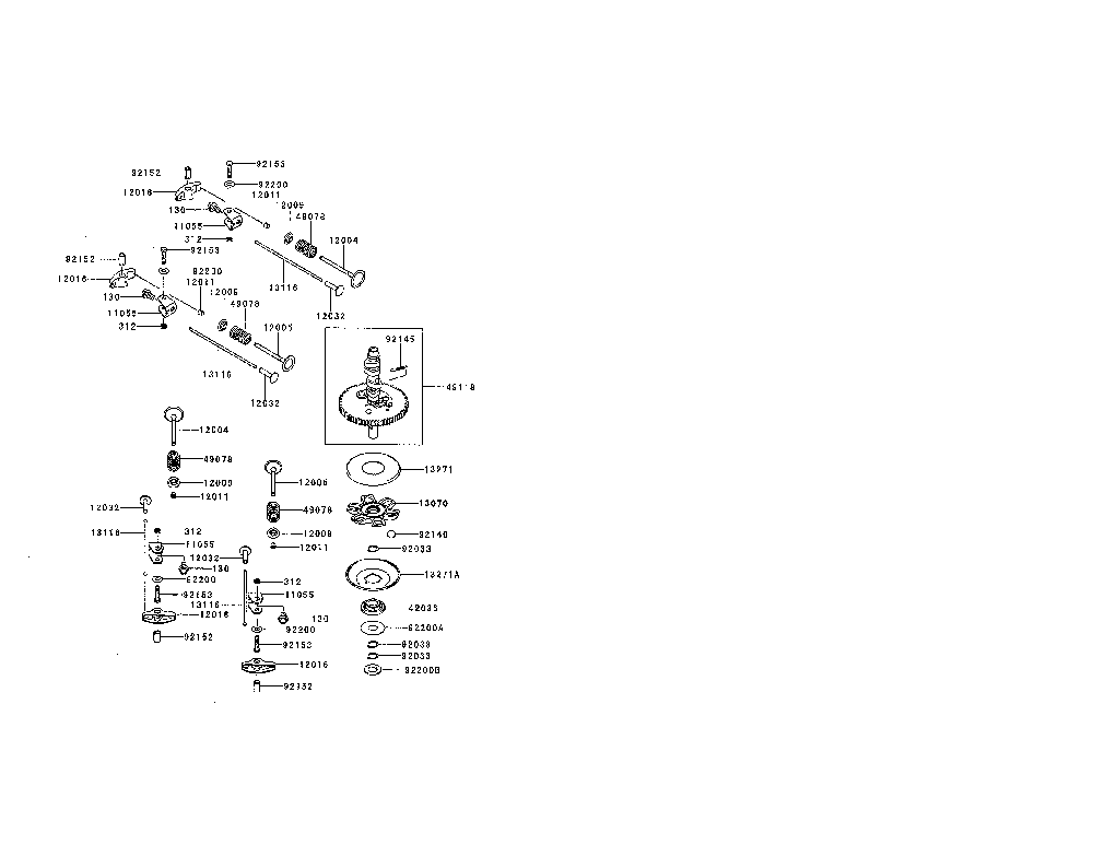 Valve/camshaft Diagram and Parts List for FR730V-AS09  Kawasaki Engine