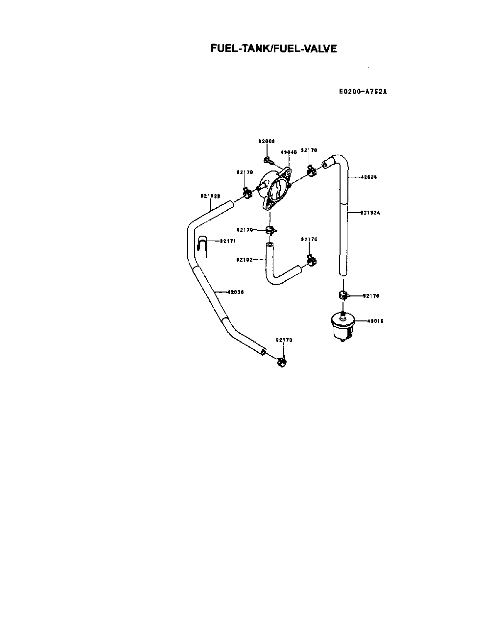 Fuel-tank/fuel-valve Diagram and Parts List for FR691V-AS06  Kawasaki Engine