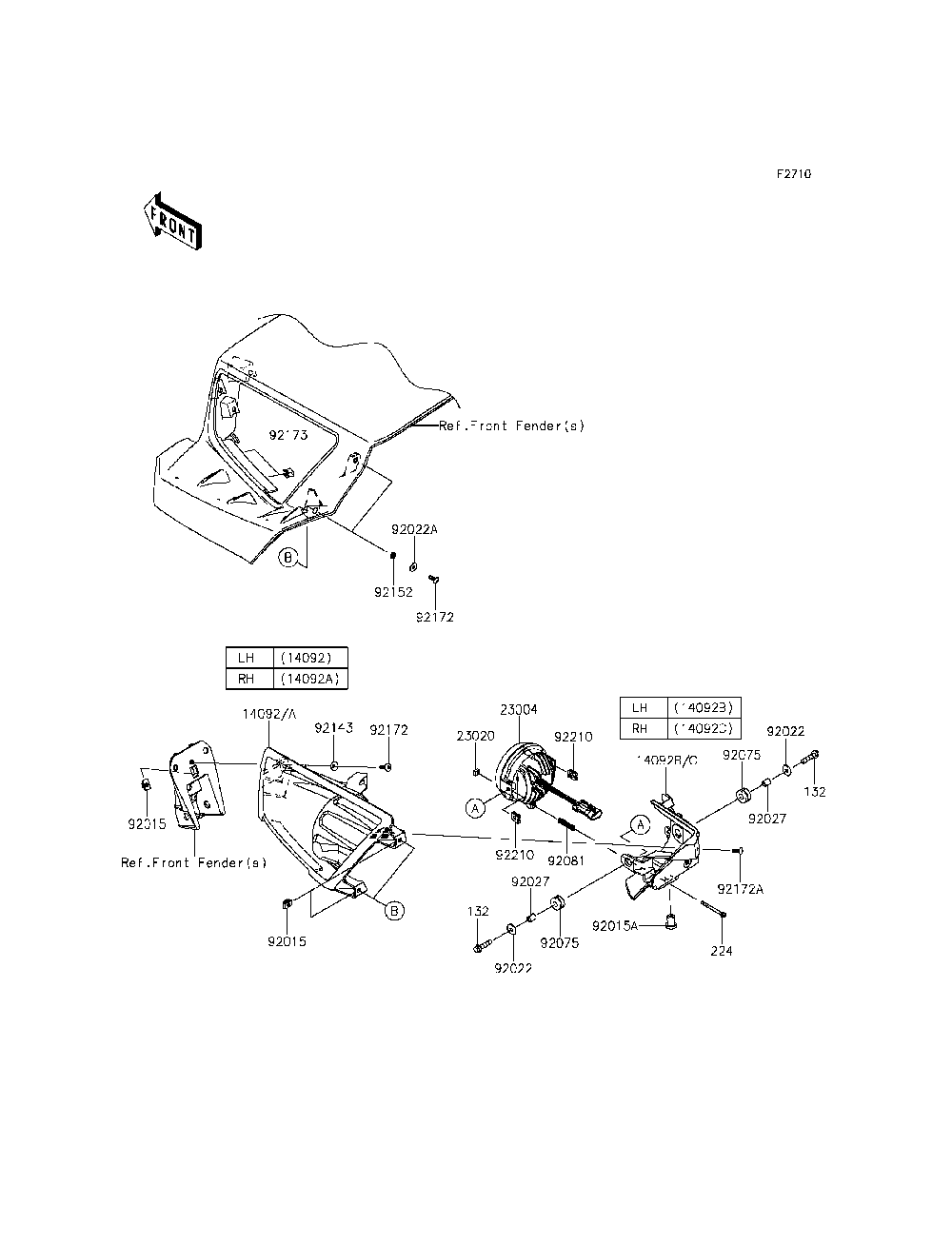 Headlight Diagram and Parts List for KRT800DFF 2015 Kawasaki Lawn Tractor Accessories
