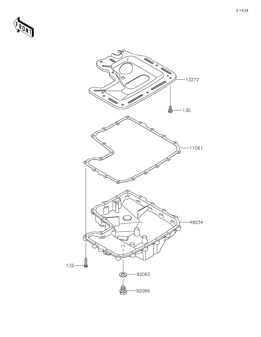 Oil Pan Diagram and Parts List for KRF1000ALF 2020 Kawasaki Lawn Tractor Accessories