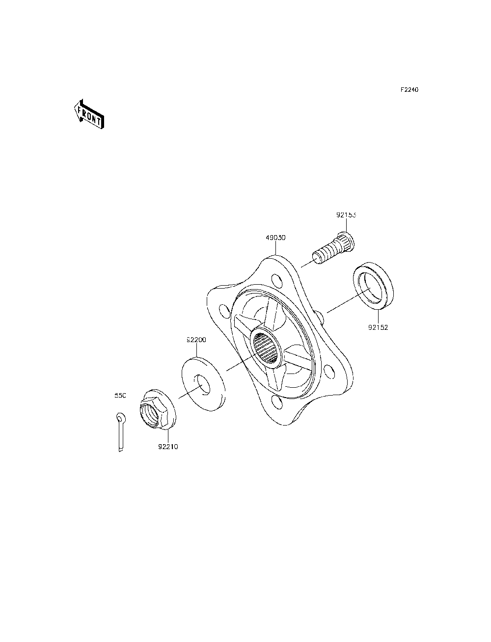 Rear Hubs/Brakes Diagram and Parts List for KRF800CFF 2015 Kawasaki Lawn Tractor Accessories