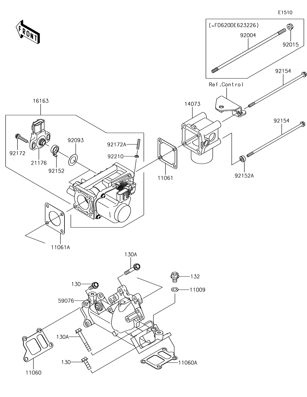 Throttle Diagram and Parts List for KAF620RHF 2017 Kawasaki Lawn Tractor Accessories