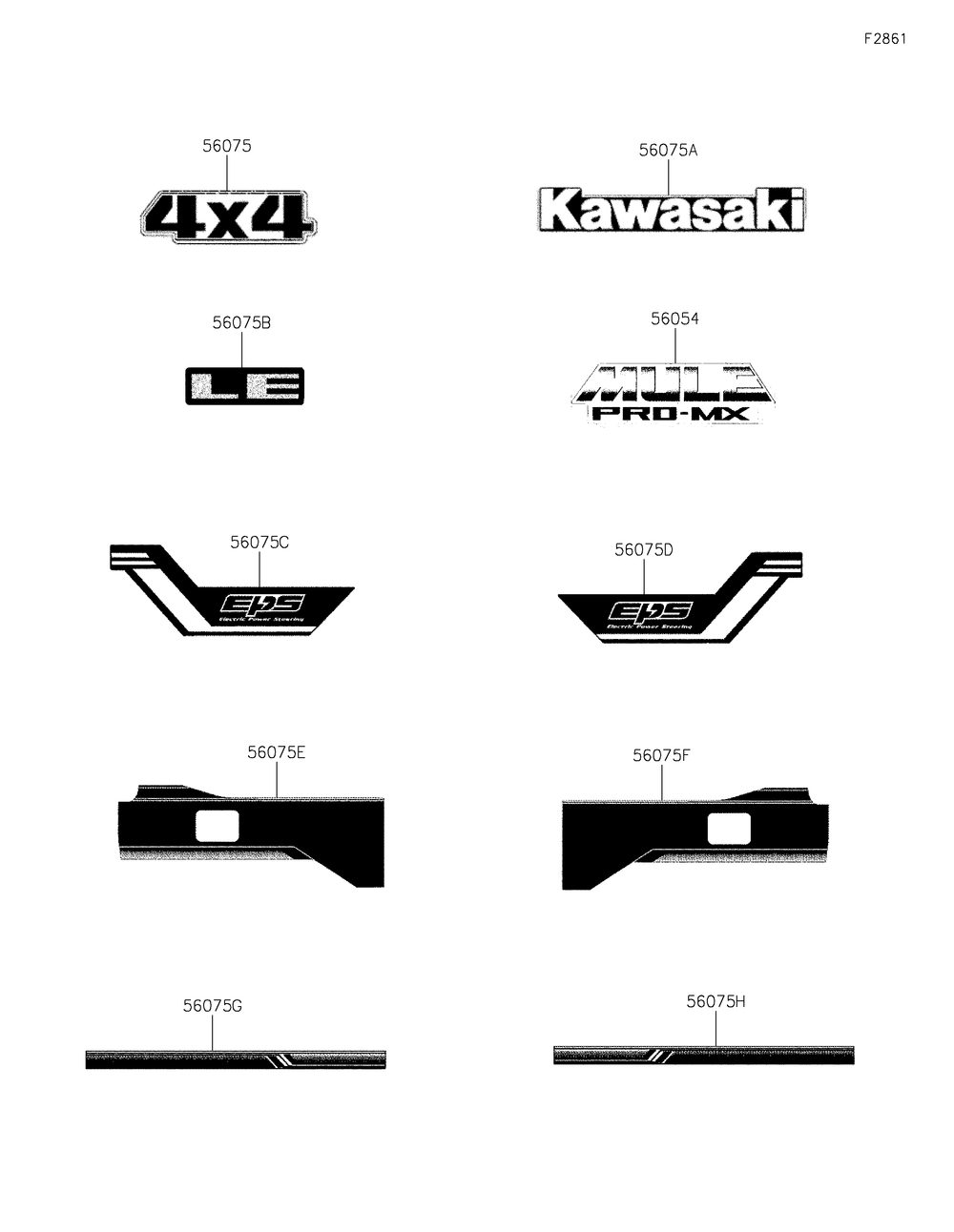 Decals(Cnfnn-Cpfnl) Diagram and Parts List for KAF700CNFNN 2022 Kawasaki Lawn Tractor Accessories